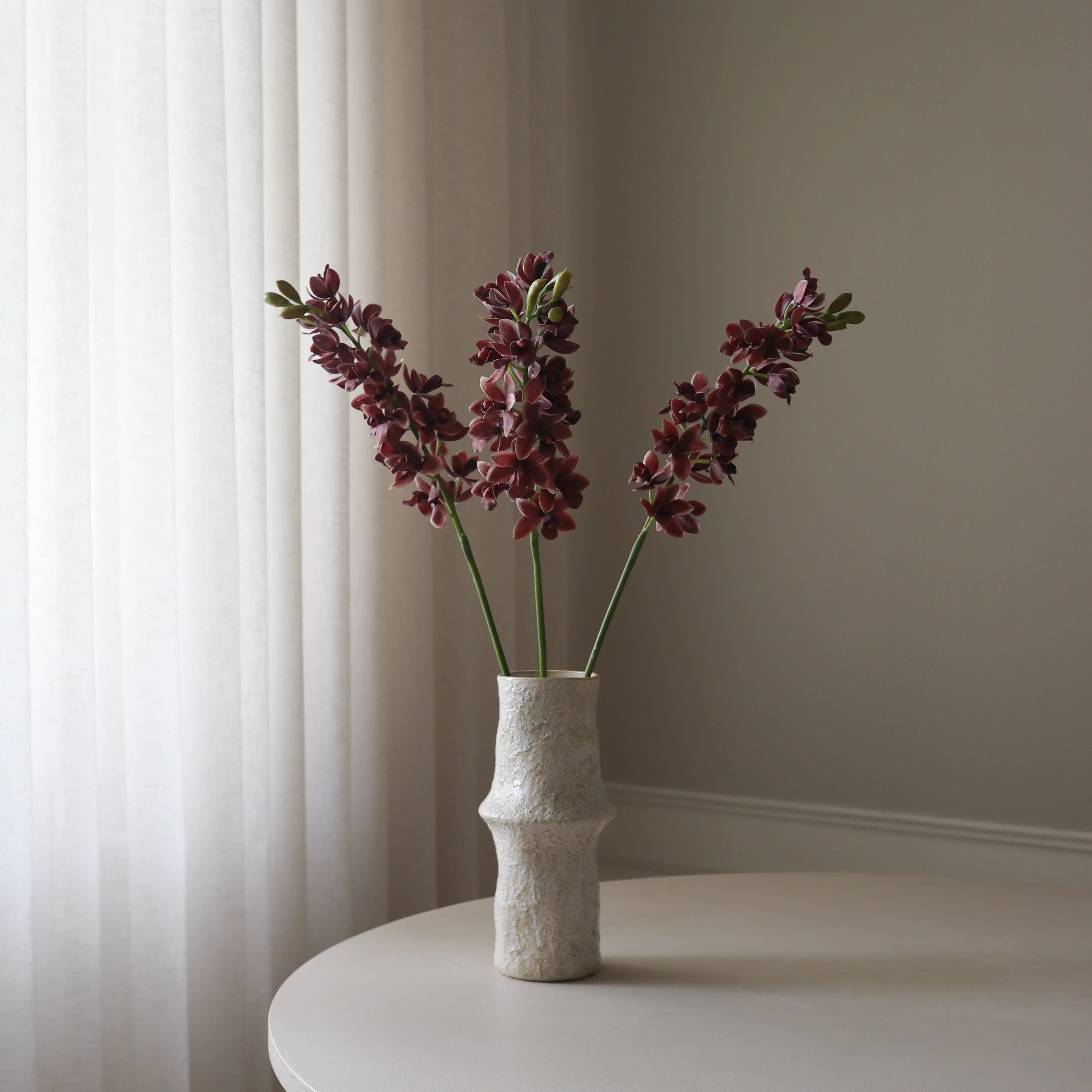 Burgundy Cymbidium Orchid Flower - Image 4