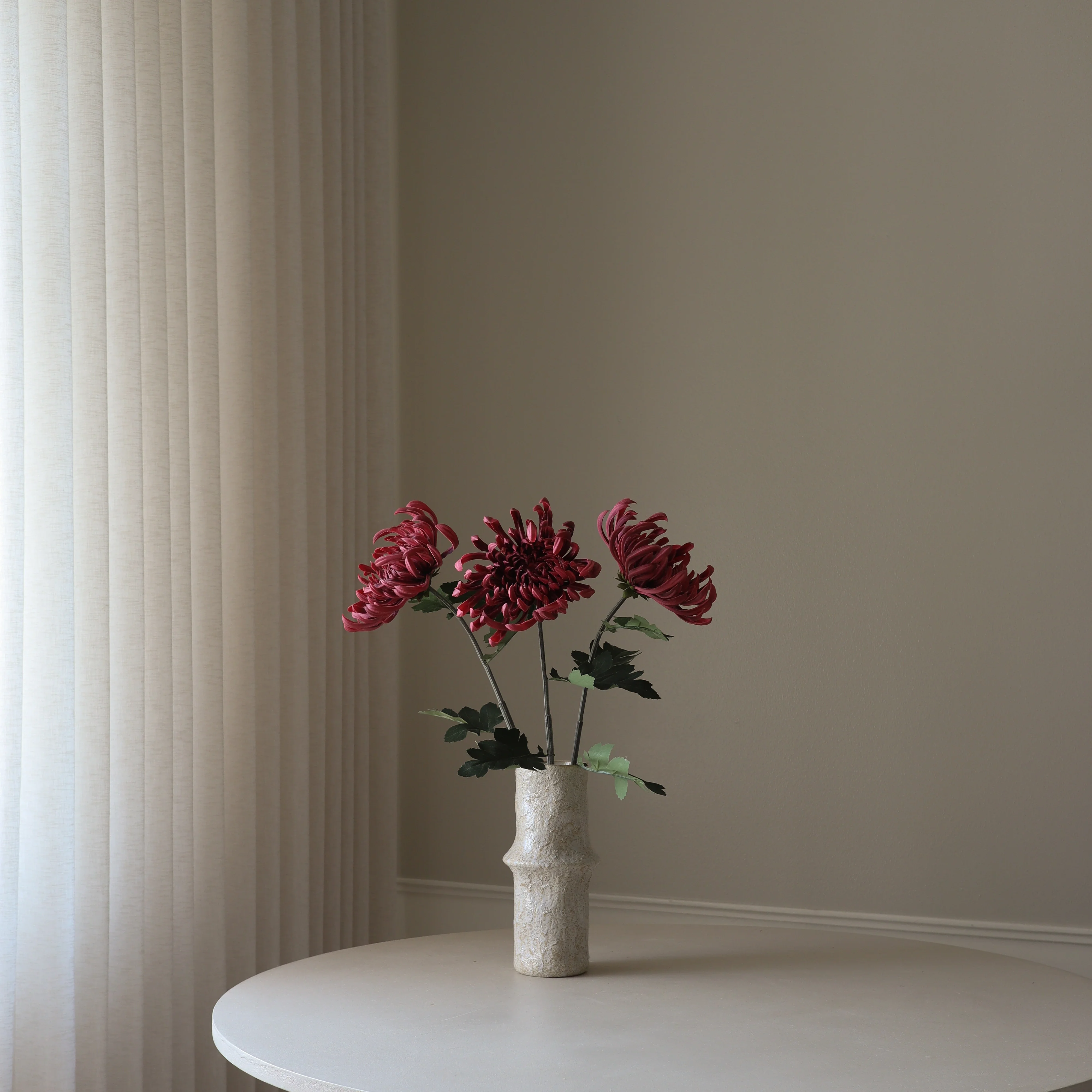 Dark Red Chrysanthemum Flower - Image 3