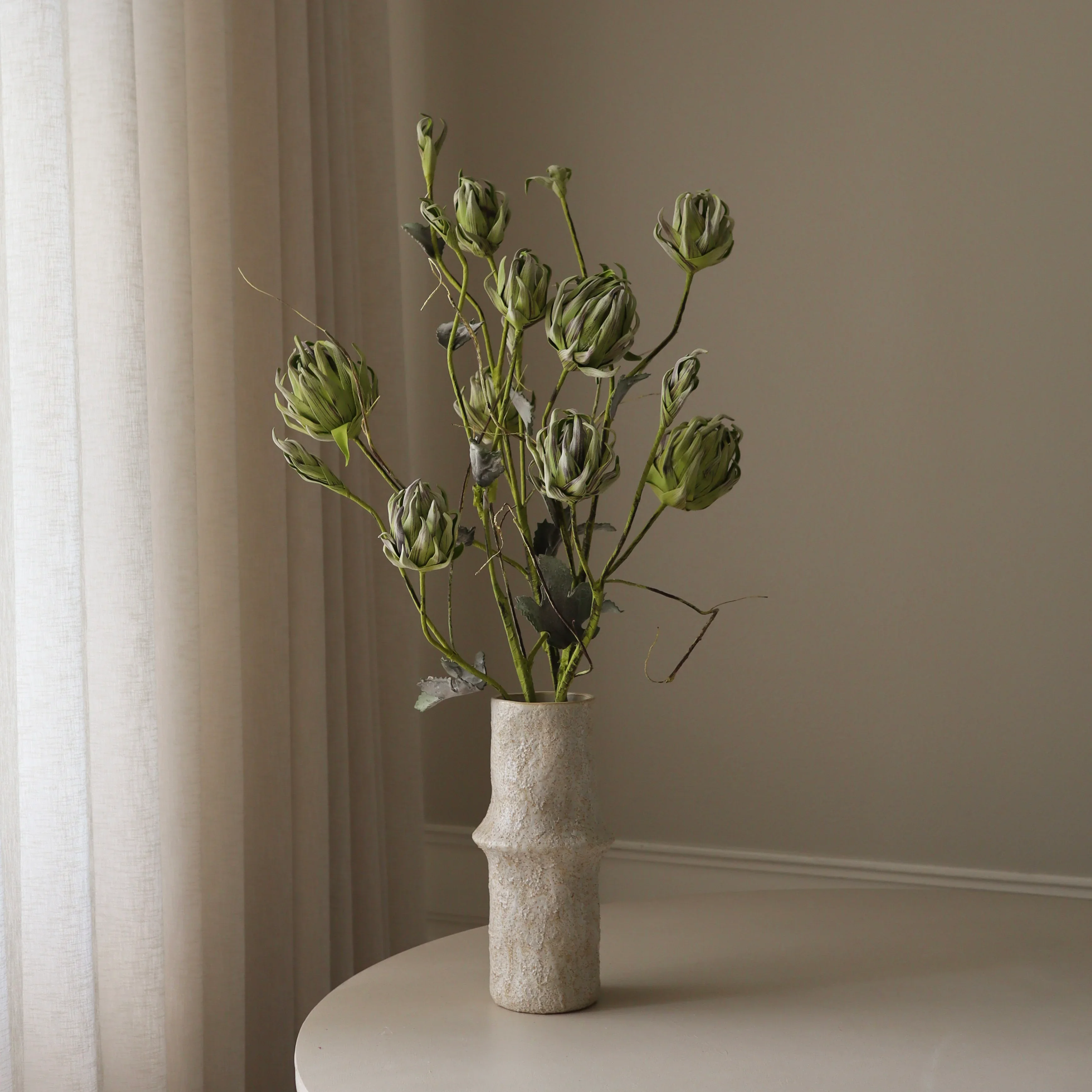 Green Three Head Dry Protea Flower - Image 4
