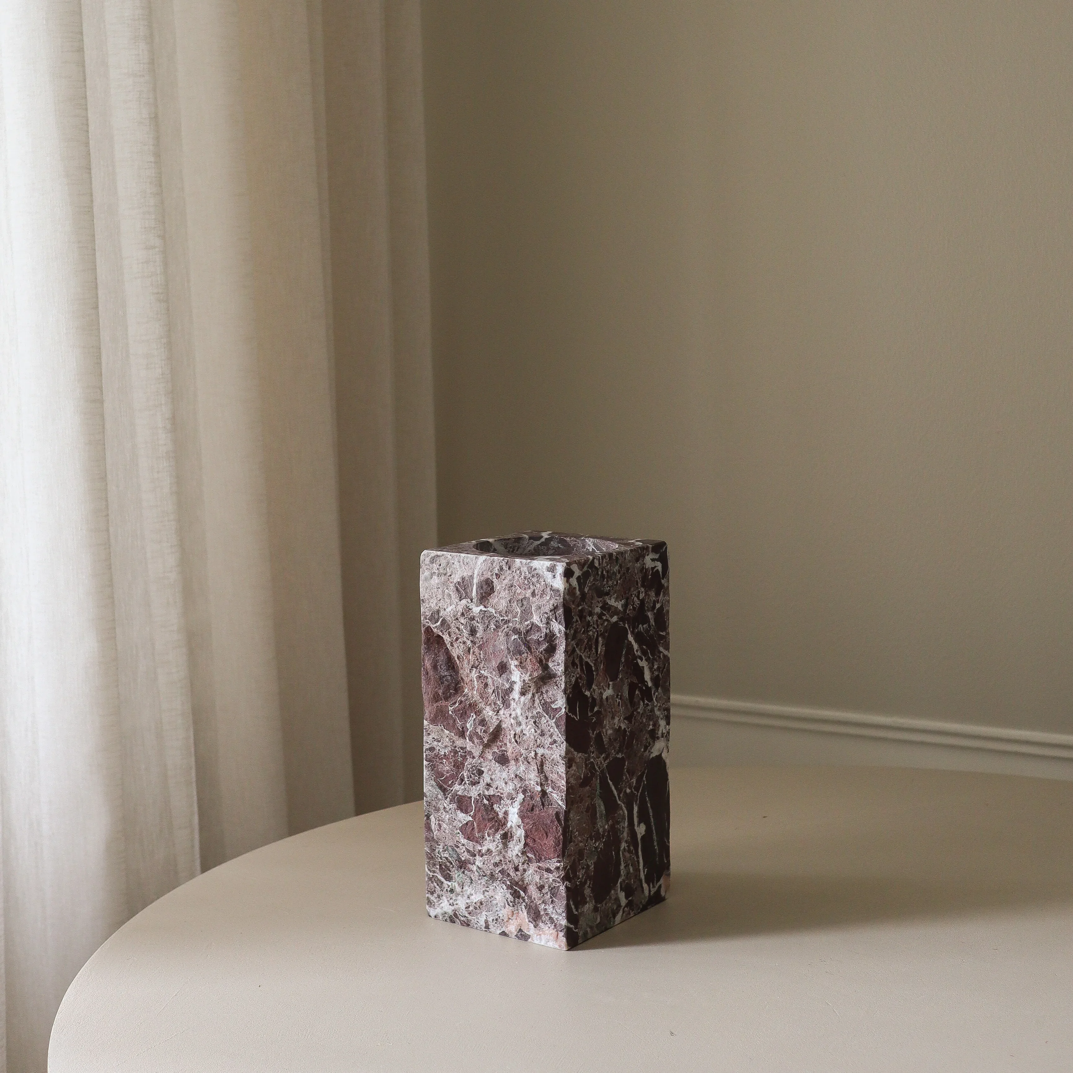 Large Rosso Levanto Marble Edge Vase - Image 3
