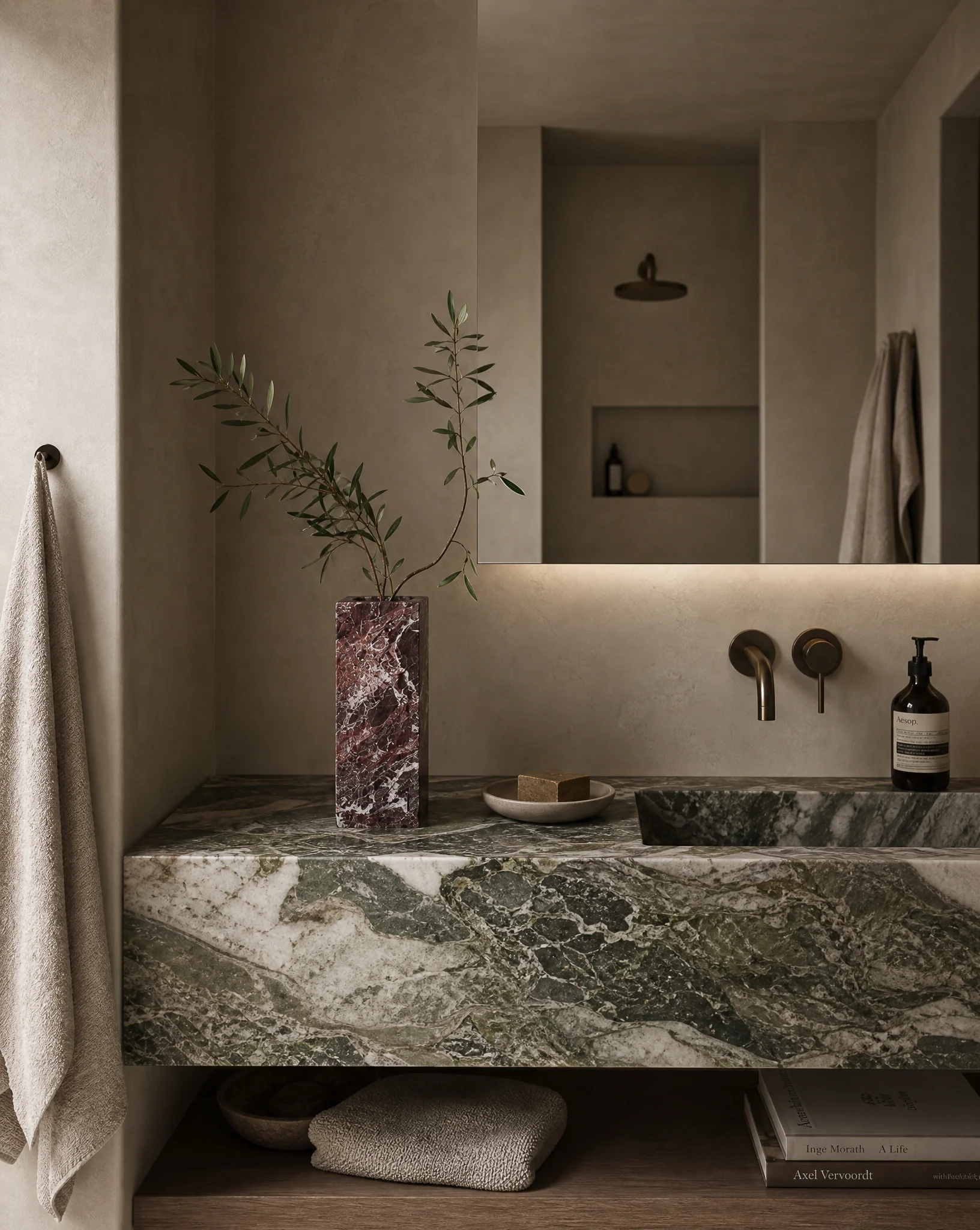 Medium Rosso Levanto Marble Edge Vase - Image 2