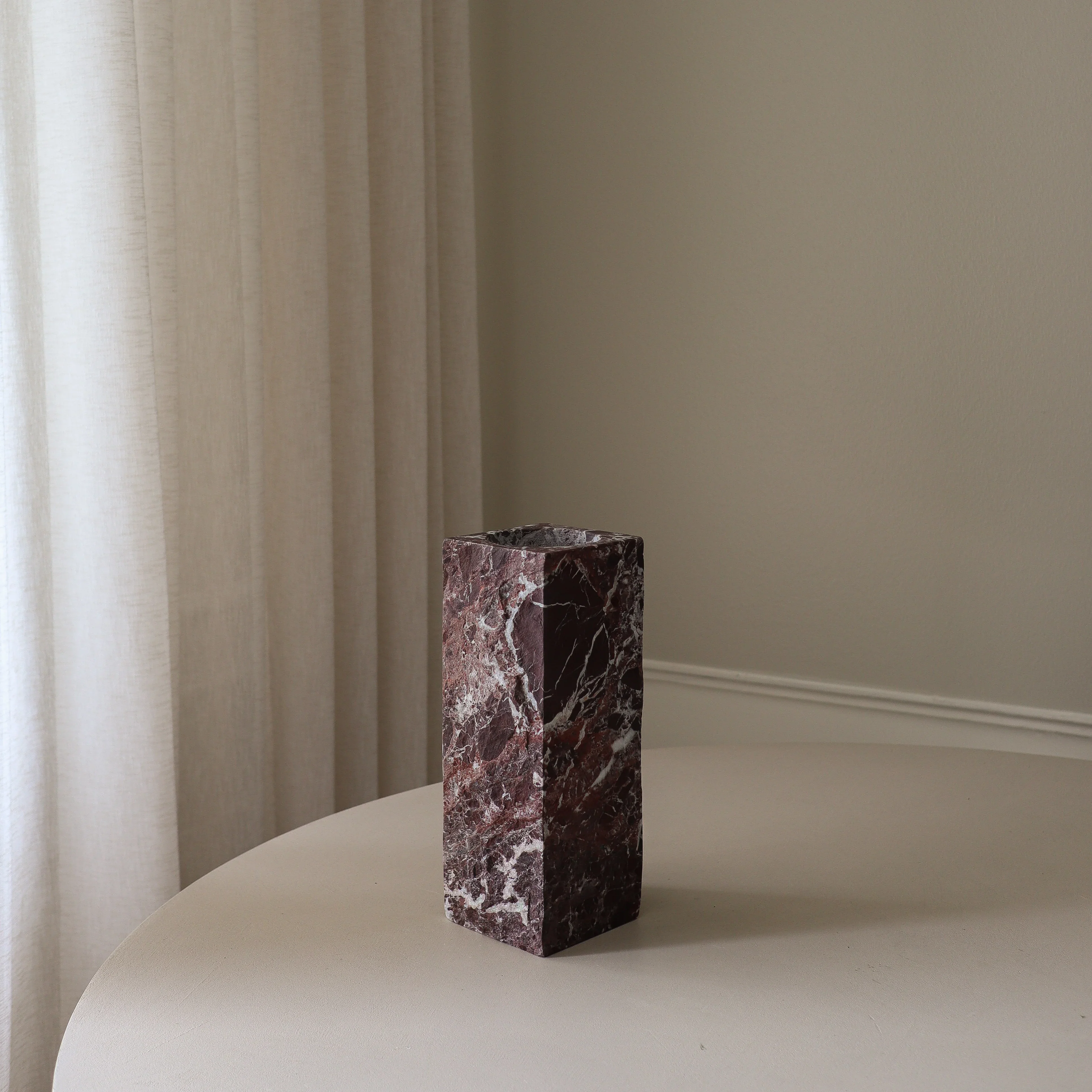 Medium Rosso Levanto Marble Edge Vase - Image 3