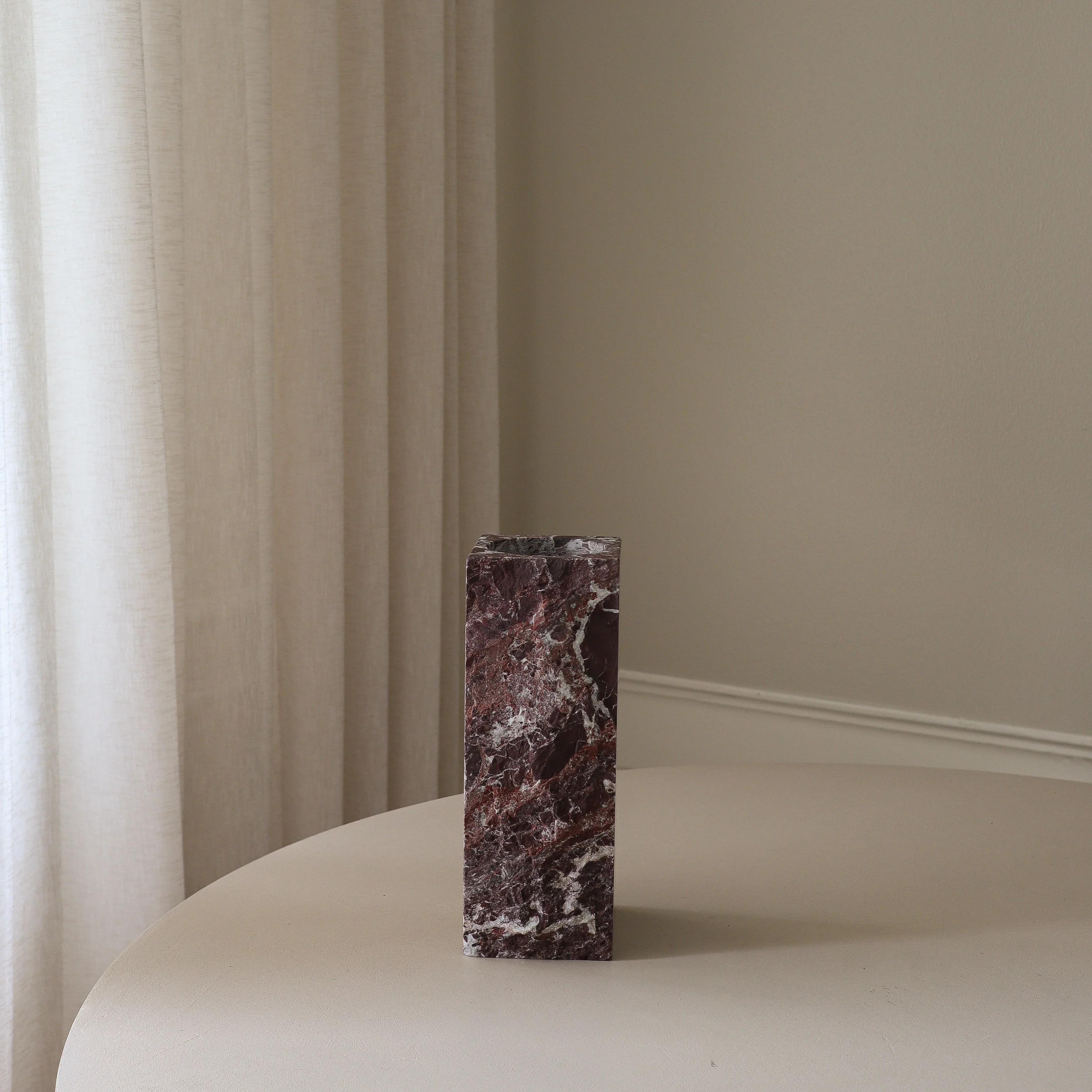 Medium Rosso Levanto Marble Edge Vase - Image 4
