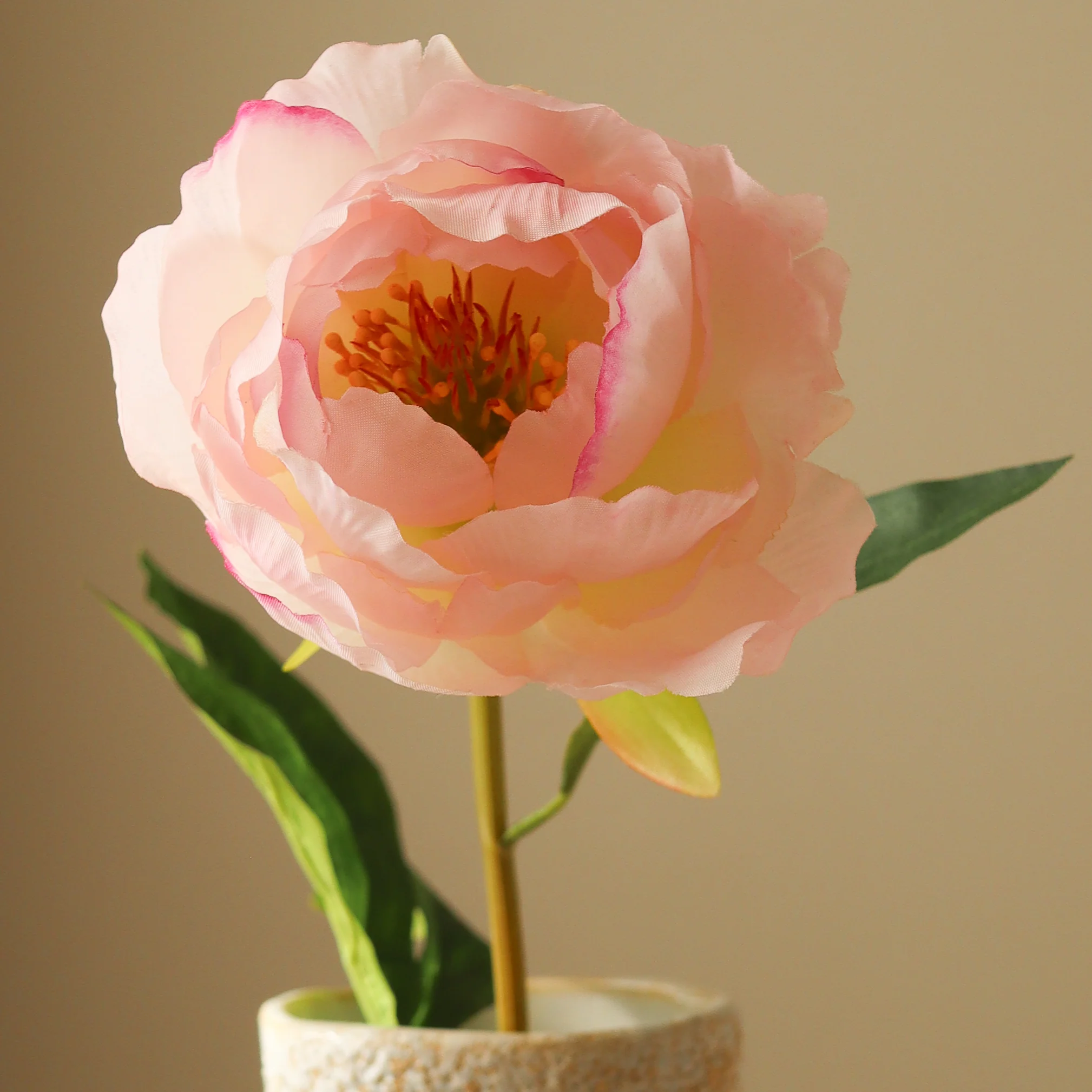 Light Pink One Head Peony Flower - Image 3