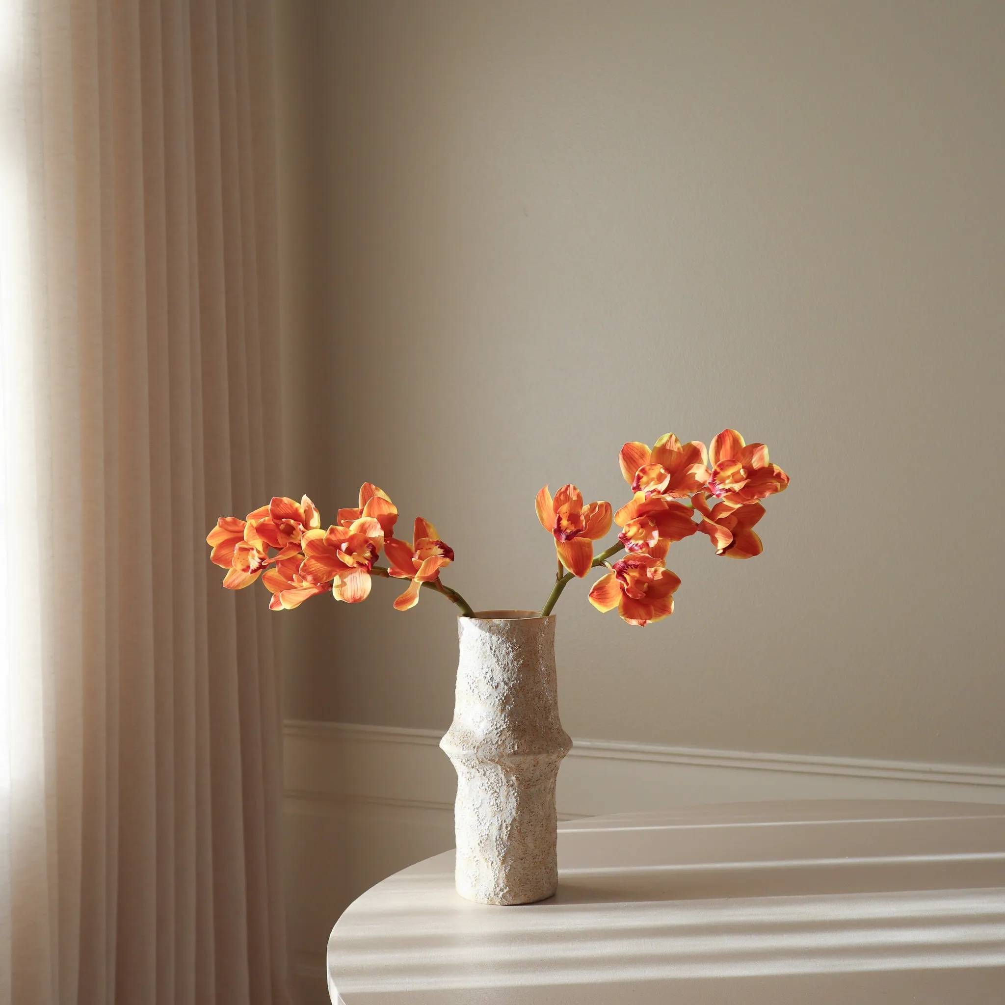 Orange Cymbidium Orchid Flower - Image 4