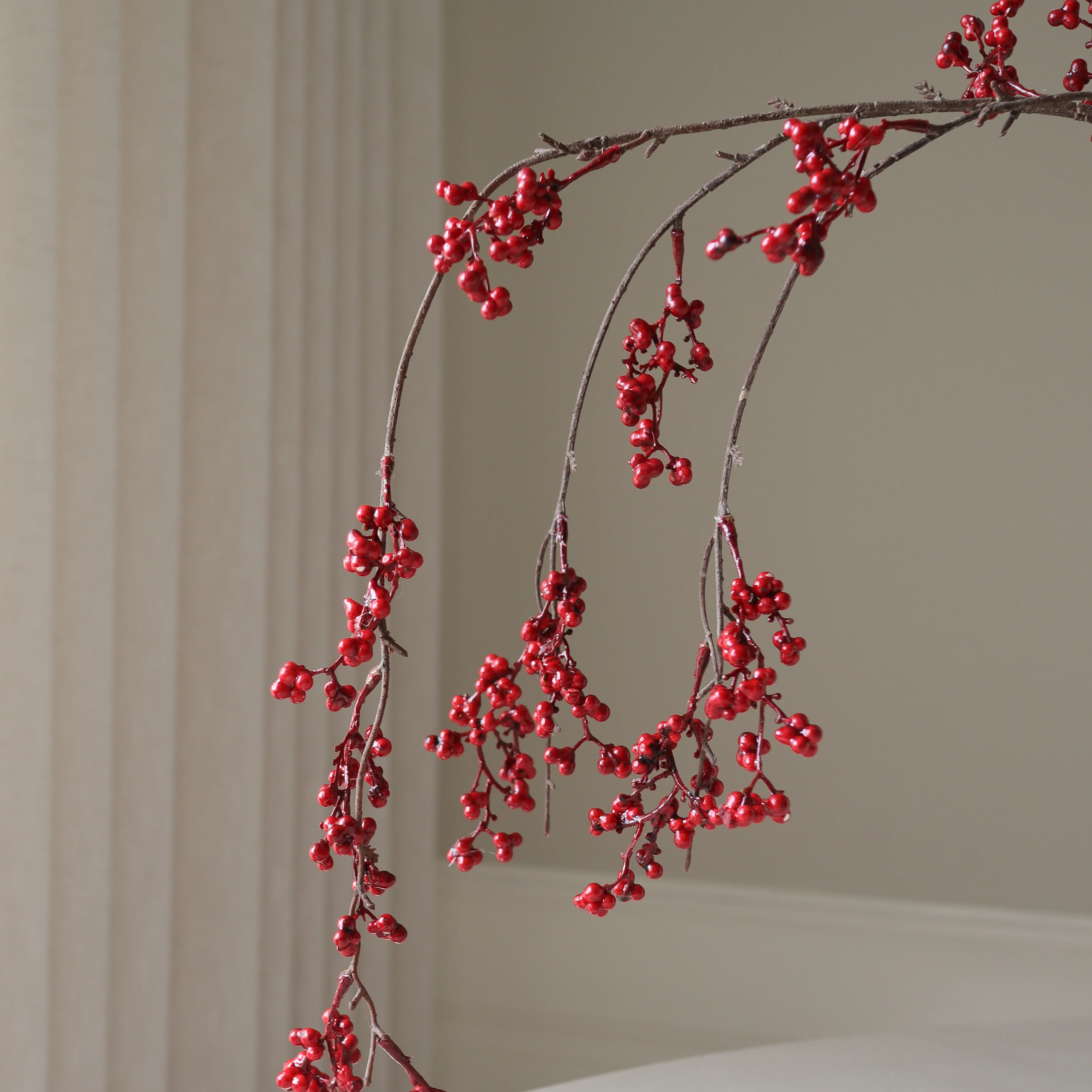 Red Cascading Berry Branch - Image 3
