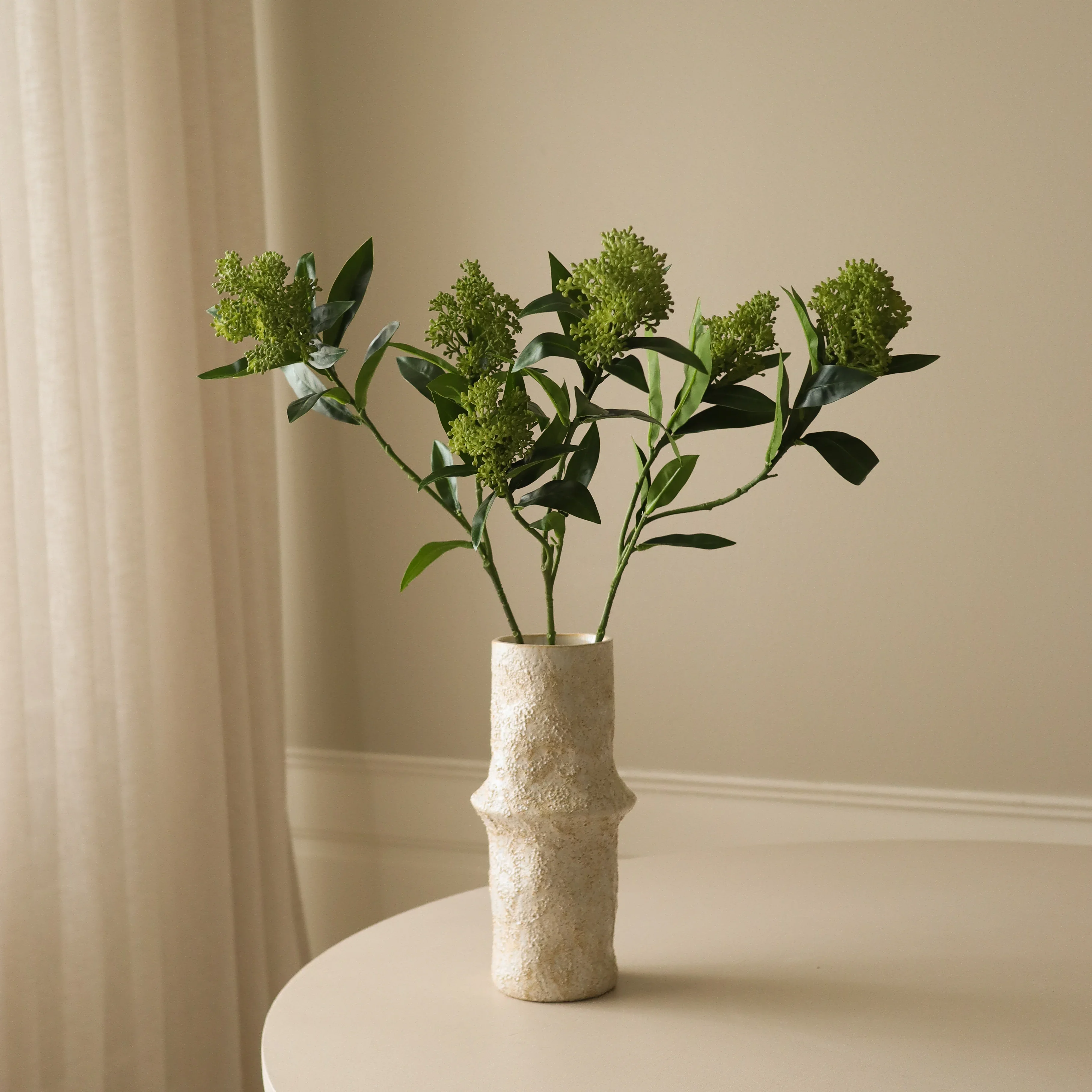 Green Skimmia Berry Branch - Image 4