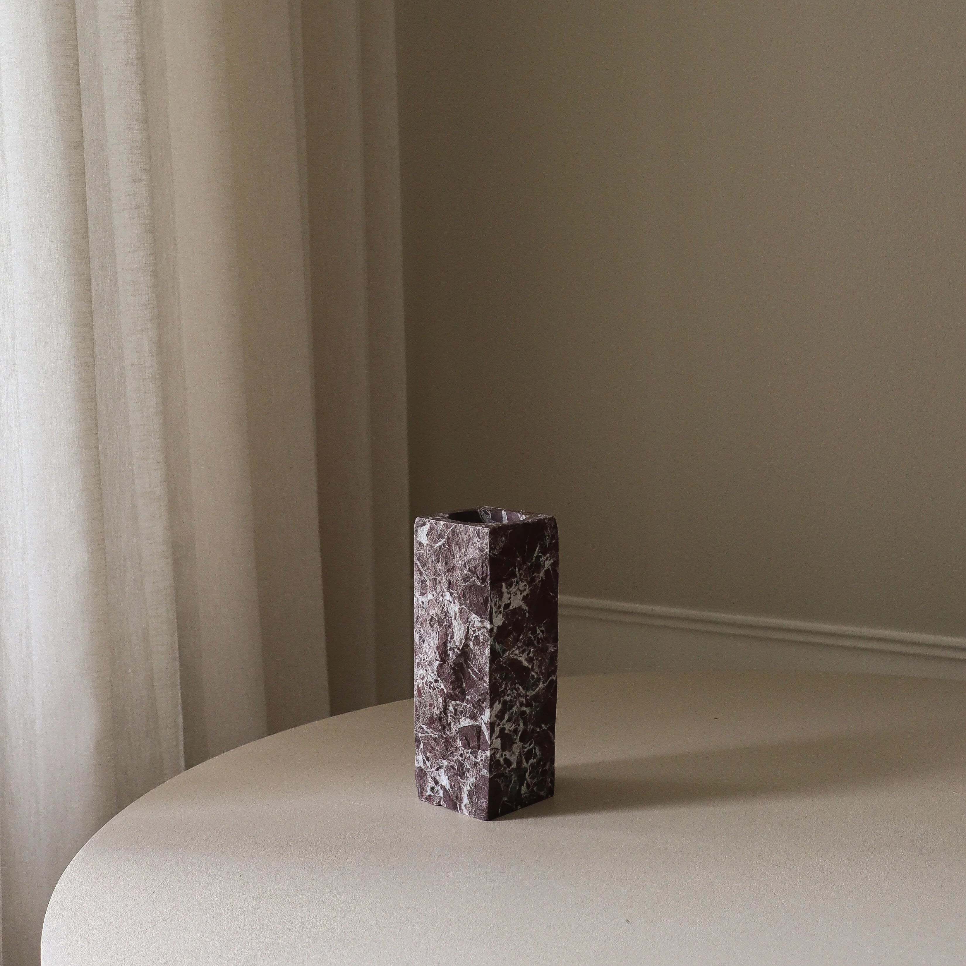 Small Rosso Levanto Marble Edge Vase - Image 3